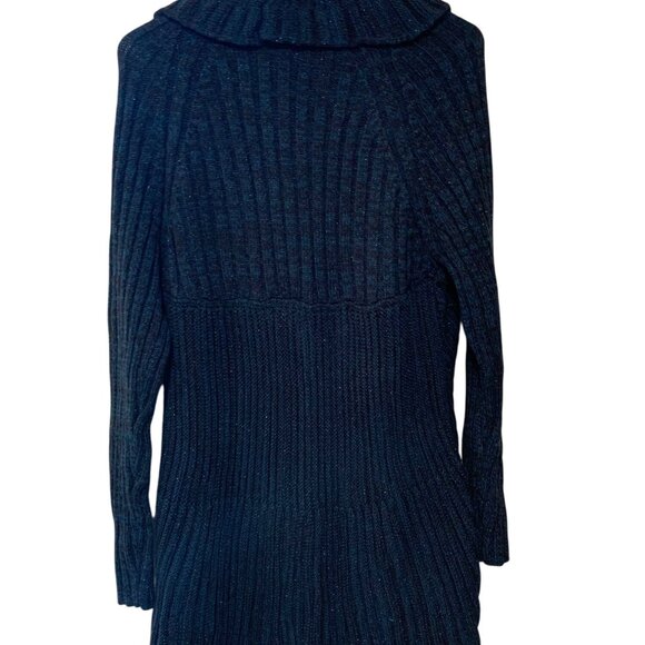 Vintage Y2K Apt 9 Womens Size XL Open Front Cardigan Sweater Mid Length Blue Bla - Picture 4 of 4